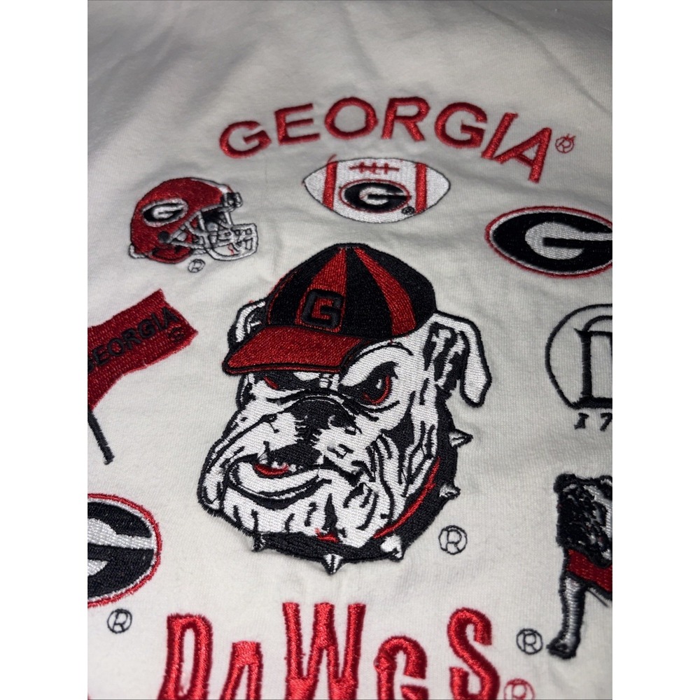 VTG 80s Belle Pointe Georgia Bulldogs Embroidered 3/4 Sleeve Shirt Women Sm EVC - Picture 8 of 11